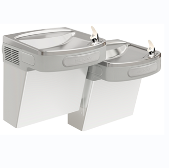 Elkay EZSTL8SC Refrigerated Drinking Fountain, Versatile Wall Mount Bi-Level, 8.0 GPH Water Cooler, ADA, Pushbar Controls on Front and Sides, Non-Filtered, Stainless Steel 